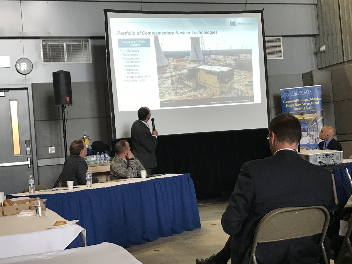INL's tweet photo. . @INL's John Wagner talking about benefits of micro reactors in remote
villages and military installations - as well as #nuclear as part of integrated
energy system. https://t.co/chHWrdYA7J #aknatlabday https://t.co/ONtw1CUEit