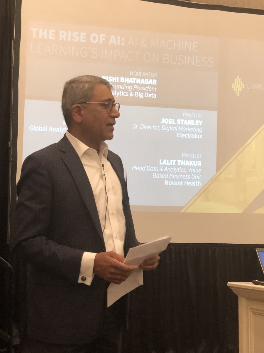 ShikhaBKashyap's tweet photo. How companies adopting analytics and AI panel @SIMCharlotteReg @ABDSocietyCLT #CIOForum18 https://t.co/A0YEcc7plp