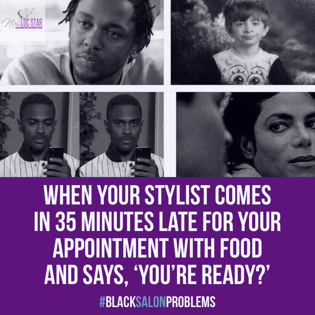 nolalocstar's tweet photo. I remember being in salons ALL DAY. I remember my stylist being late without an apology. I remember my stylist sticking me under the dryer while she ran errands. I value my time and my clients. That’s why I book appointments. #blacksalonproblems #tbt #nolalocstar https://t.co/u7NmY5XdfN