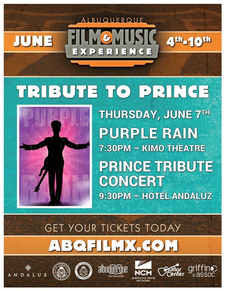 WhatsNoovie's tweet photo. One week from today, @ABQFilmX is paying tribute to #Prince with a screening of #PurpleRain. Reply with your favorite song from the film in the comments below, and if you'll be in the area, you can grab tickets here: https://t.co/dDaJ77o1wd #AFME2018 https://t.co/vfUSJFVU5Y