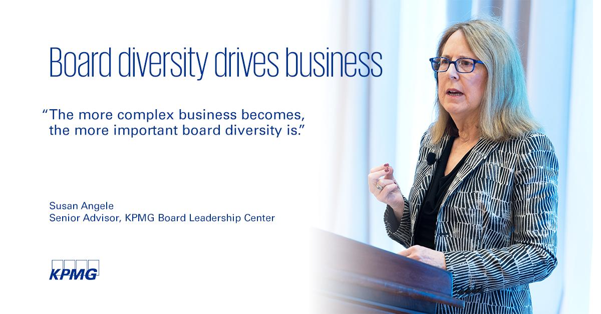 .<a href="/SusanAngele/">Susan Angele</a> spoke w/ <a href="/alexiaer/">Alexia Elejalde-Ruiz</a> <a href="/chicagotribune/">Chicago Tribune</a>  about the importance of board diversity. KPMG works w/@WomenCorpDirs to increase women’s representation on boards. Read more: social.kpmg/rflnv #FutureLeaders #InspireGreatness