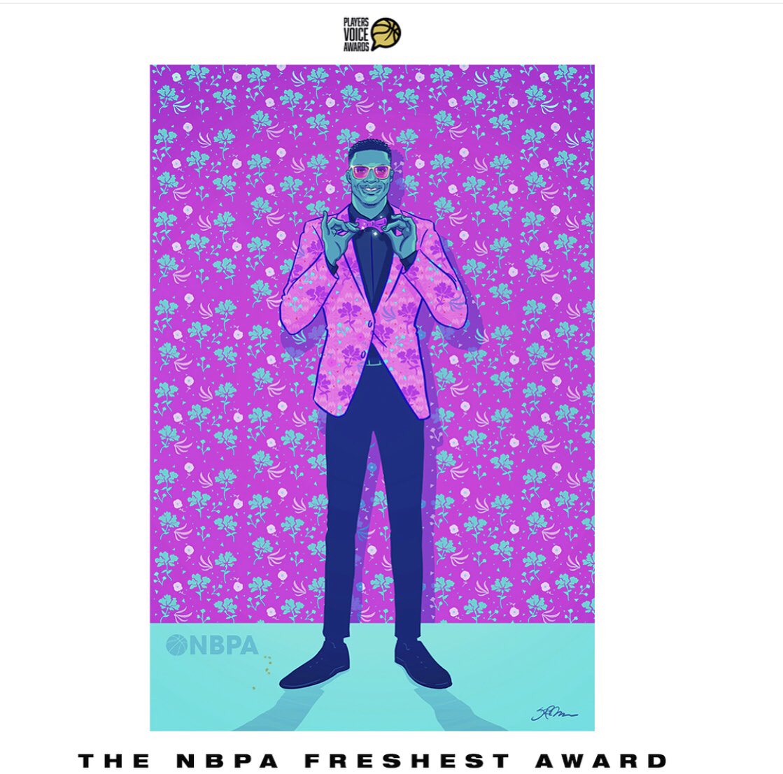 Congrats to @russwest44 for being voted @TheNBPA Freshest!  Players Voice Awards - reg season awards voted on #fortheplayersbytheplayers #weare450 #playersvoice #PVAs