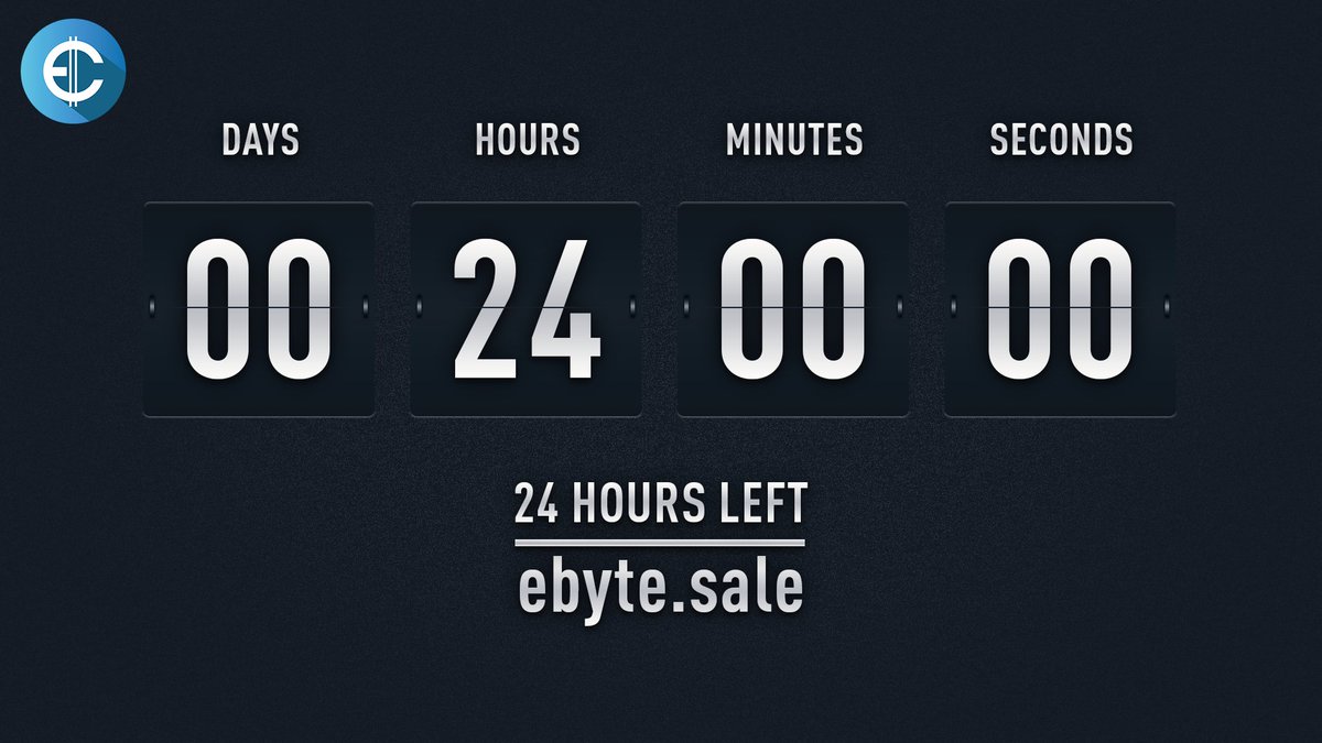 eByteCommunity's tweet image. 🚀 EBYTE PUBLIC PRE SALE starts in less than 24 HOURS 🚀

Tell your friends about it 😎

➡️ ebyte.sale/en/

#presale #Crowdsale #crowdfunding #ICO #ICOs #blockchain #cryptocurrencies #ethereum #eSports #eByte #eBytecryptocurrency #cryptoinvestor #cryptoinvesting