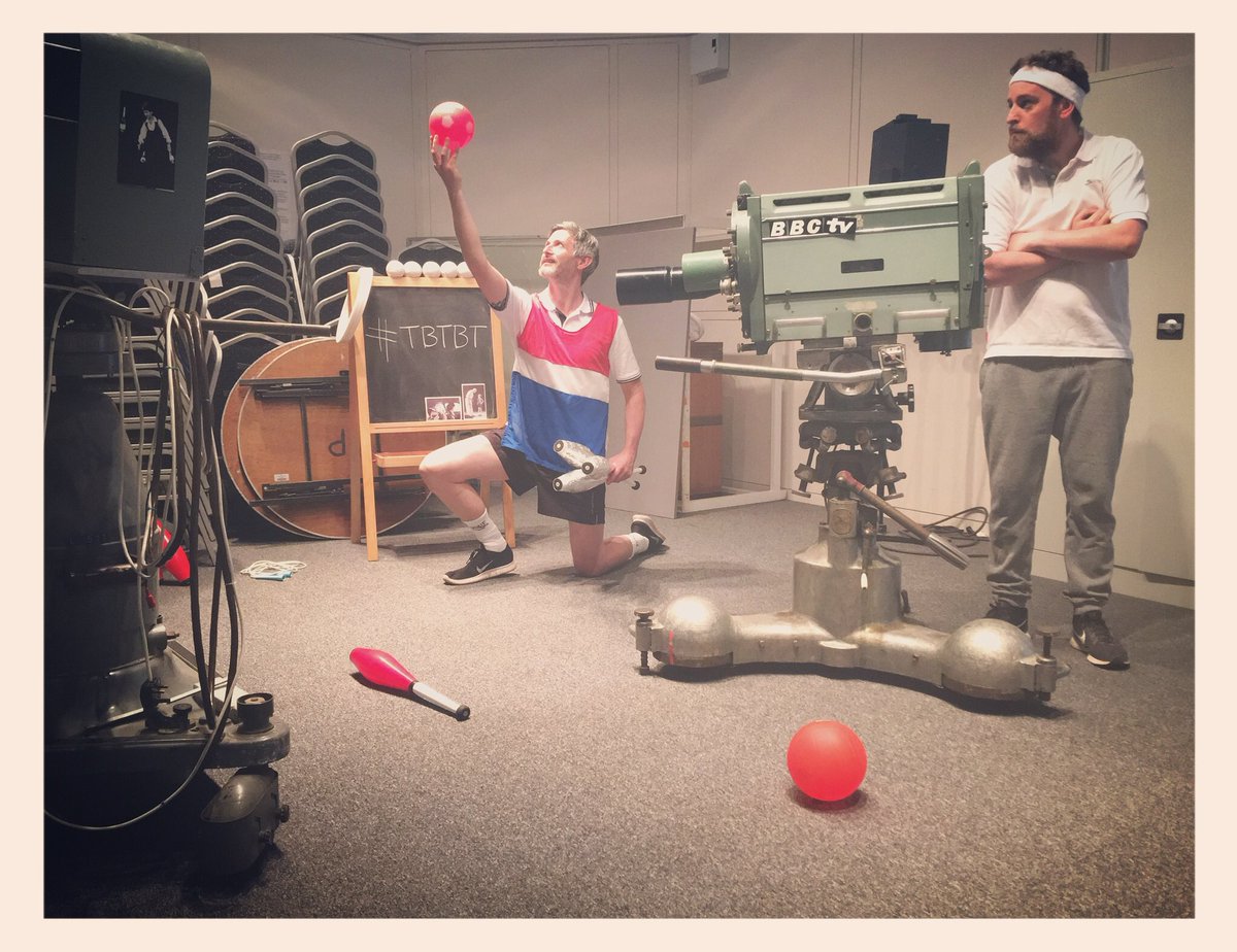 owen_juggler's tweet photo. Busy week with @ArronSparks on our show-in-progress. Thanks to the many ideas and support from @eggjerky &amp; @howardread and support from @NationalCircus &amp; @Yourallypally through Labtime Squared. #TBTBT #historicjuggling https://t.co/LZOsZV7Ayz