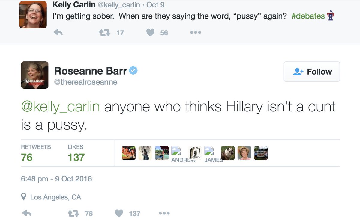 JordanUhl's tweet image. In a now-deleted tweet from 2016, Roseanne used a certain word the White House is deeply upset about: