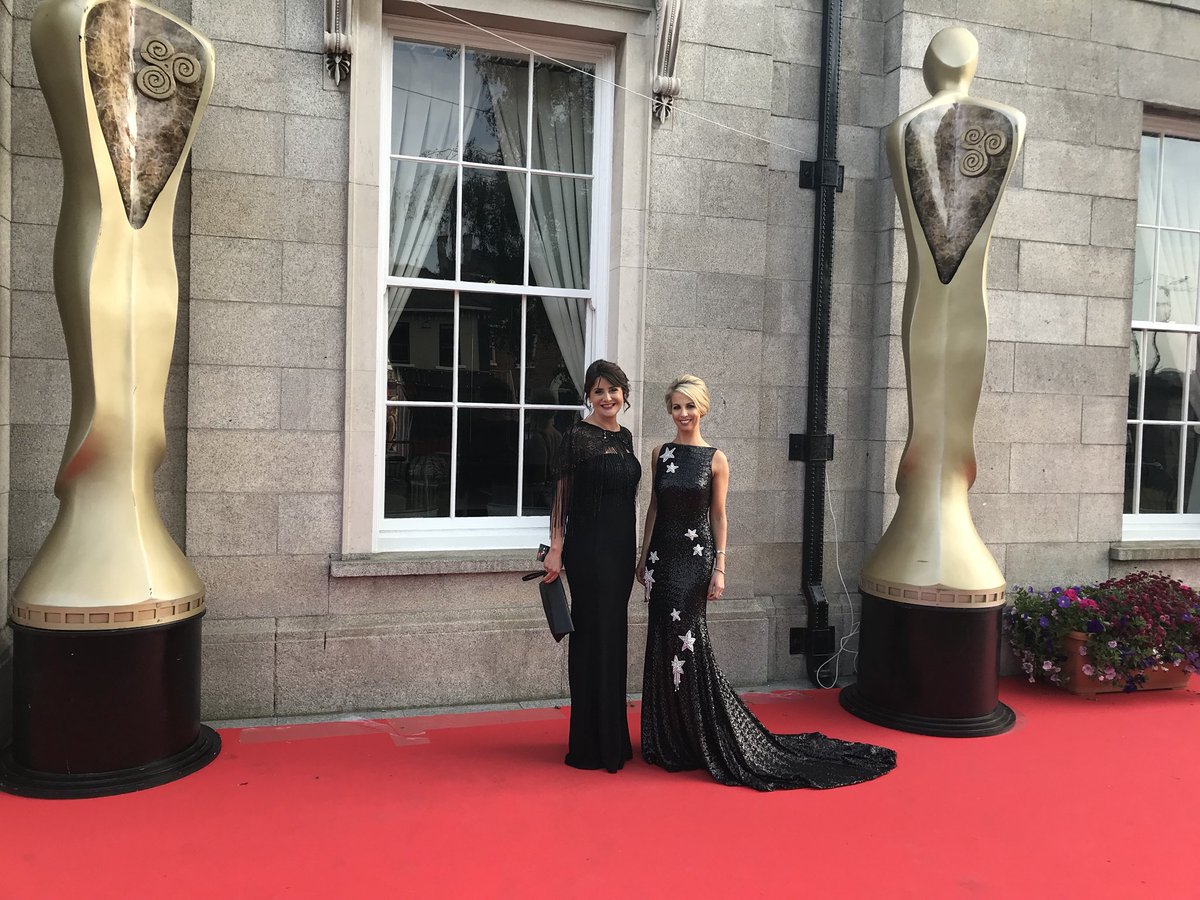 CaitrionaPerry's tweet photo. After the mad dash from the @rtenews #sixone we made it on time (nearly) to the #iftagala18 #IFTA18 #IFTAS @KeelinShanley https://t.co/rVIXvWg58V