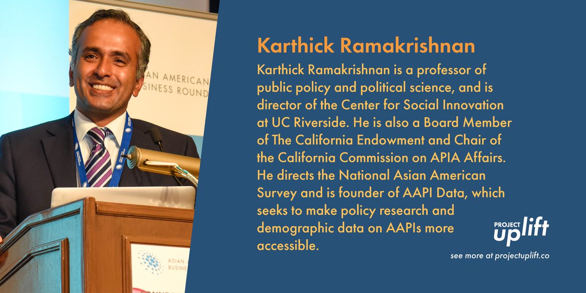 UpliftProject's tweet image. &quot;To me, AAPI visibility means full inclusion. That we are considered essential to the American story, and not as perpetual foreigners. That news stories, opinion surveys, cultural depictions, philanthropy, and public policy all take AAPIs into account.&quot; —@karthickr #APAHM