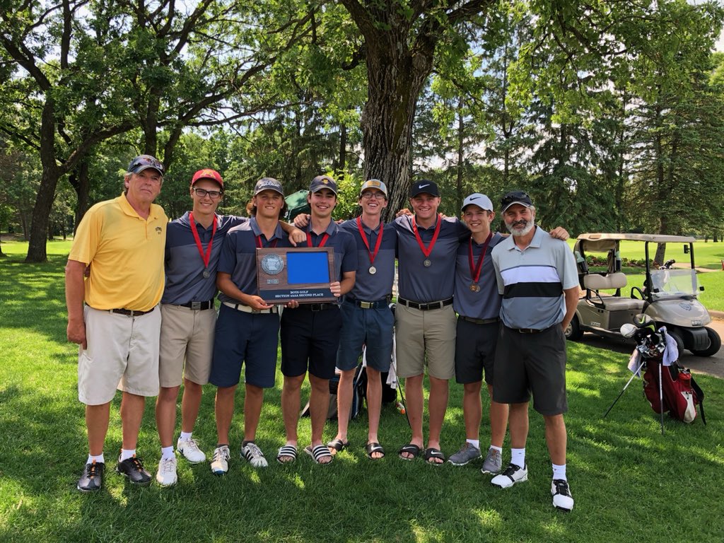 GolfMahtomedi's tweet photo. Sections are now complete and WE TOOK SECOND 🔥🔥⛳️ For 2 days our team shot 651 and trailed Stillwater by a few and beat White Bear by a few too. Benny and Grant qualified for the state tourney too and will compete on June 12-13. #HARDWARE #postseason https://t.co/95MPLlJq7a
