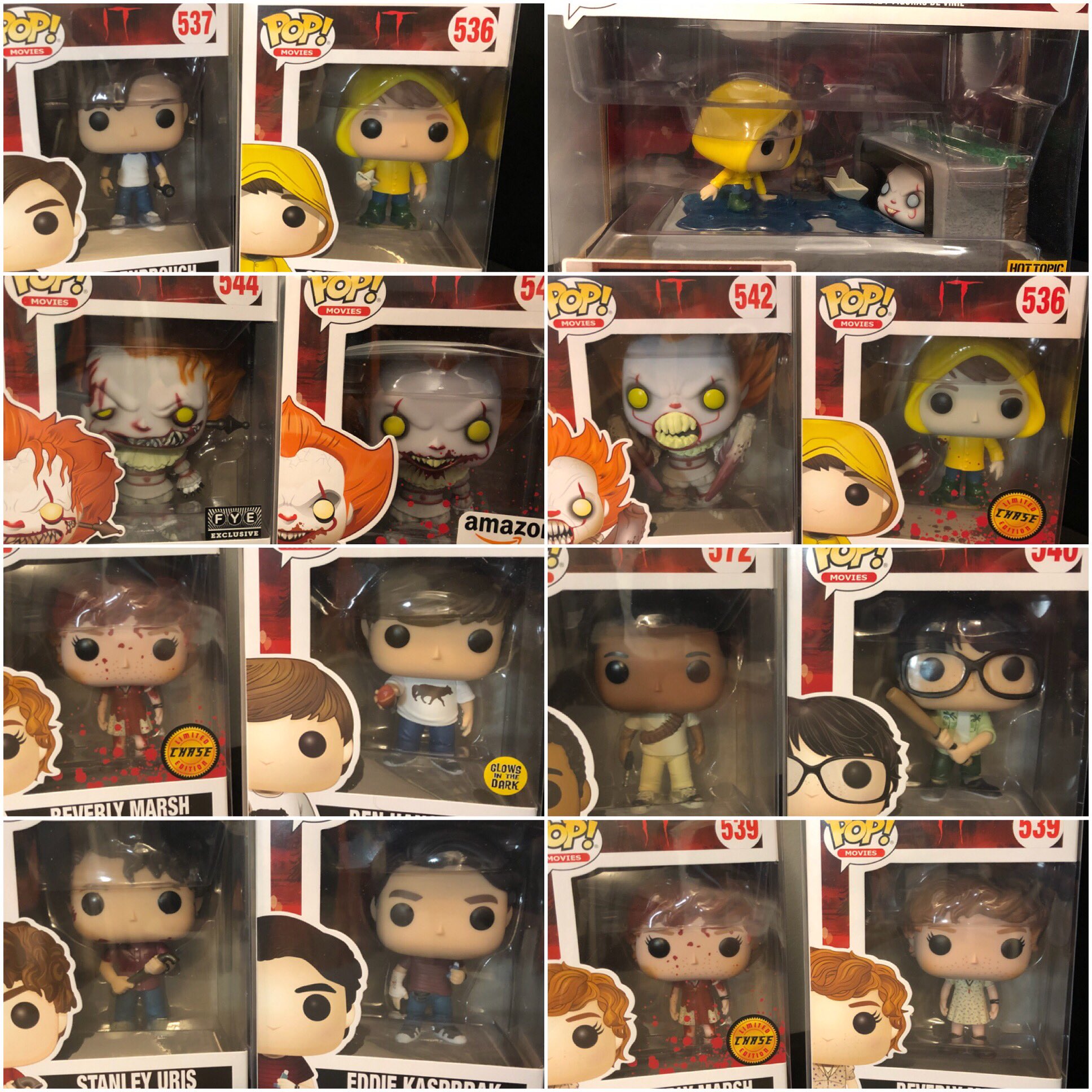 Luidspreker bal Spreek uit The Geek Nerd Fanboy on Twitter: "Complete set of Funko IT Movie series 2  Pops! including the Amazon and FYE Pennywise exclusives and the Hot Topic  Georgie/Pennywise Gutter Movie Moment. #funko #funkopop #