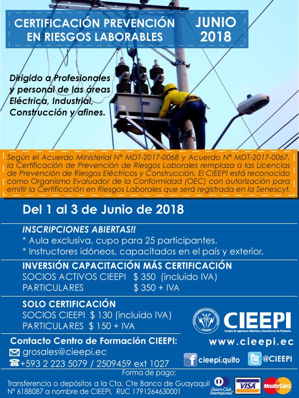 FernandoCIEEPI's tweet image. Mañana viernes abrimos un nuevo curso de #PrevenciondeRiesgosLaborales. Gracias por confiar en nosotros,  únicos en brindar capacitación efectiva.