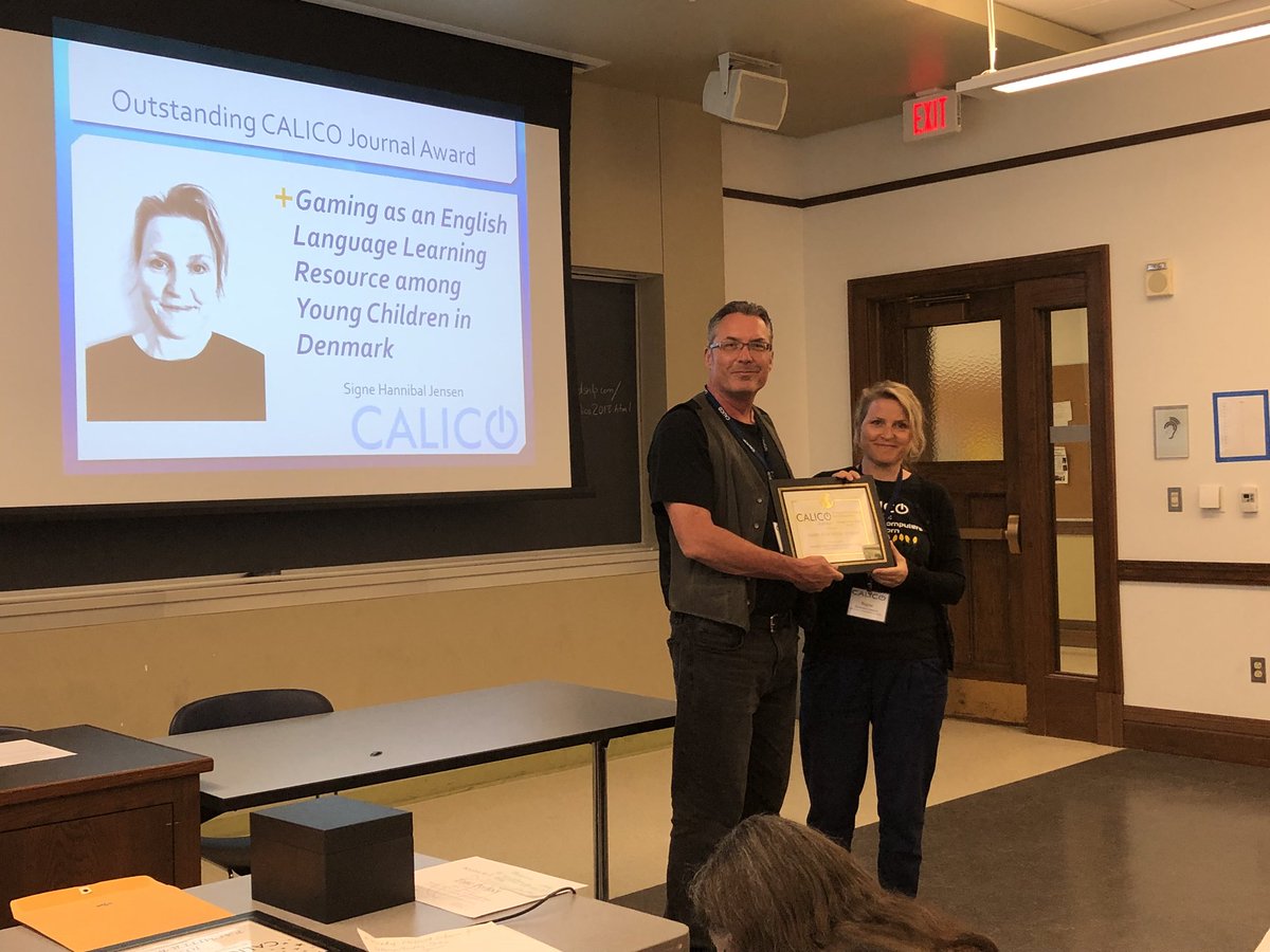Congratulations to Signe Hannibal Jensen, winner of <a href="/calicojournal/">CALICO Journal</a>’s best article award for her study “Gaming as an English Language Learning Resource among Young Children in Denmark”
journals.equinoxpub.com/index.php/CALI…