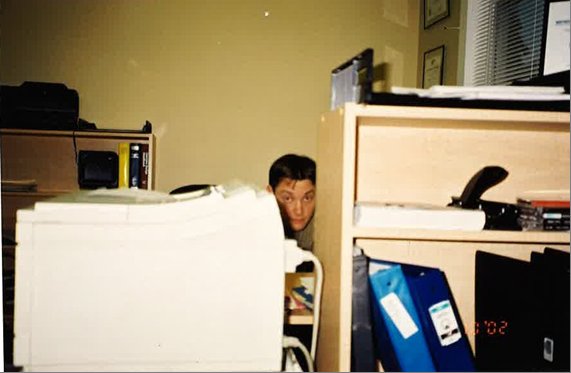 Throwback Thursday! 16 years ago: Chad taking a break to play hide and seak #ThrowbackThursday #bcbuildingscience #bcbs #HideAndSeek