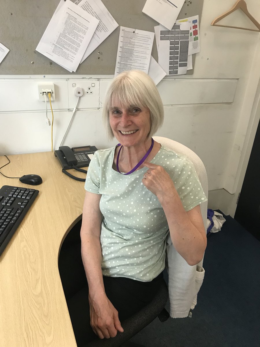 ShigginsC's tweet photo. @UEA_Health were #MakingMayPurple today to raise awareness of #stroke. @SLTSocietyUEA handed out reels of purple ribbon to staff & students @uniofeastanglia & were sharing facts on stroke! @StrokeAssocNews https://t.co/YeCzhwZYjf