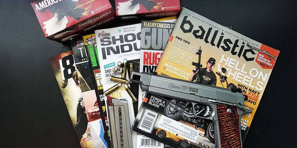Coonaninc's tweet photo. #throwbackthursday to Coonan Inc. being featured on the cover of Ballistic's Spring 2018 issue. Thank you @BallisticMagazine for the awesome article! #ballisticmagazine #coonan357magdestroyer #357 #pistol #pewpew https://t.co/3LSEk5SYgt