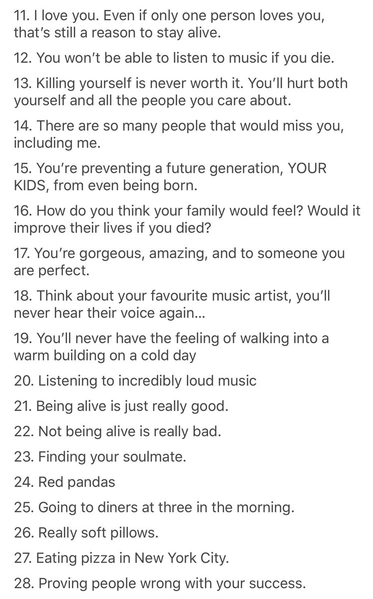 Reasons to kill myself