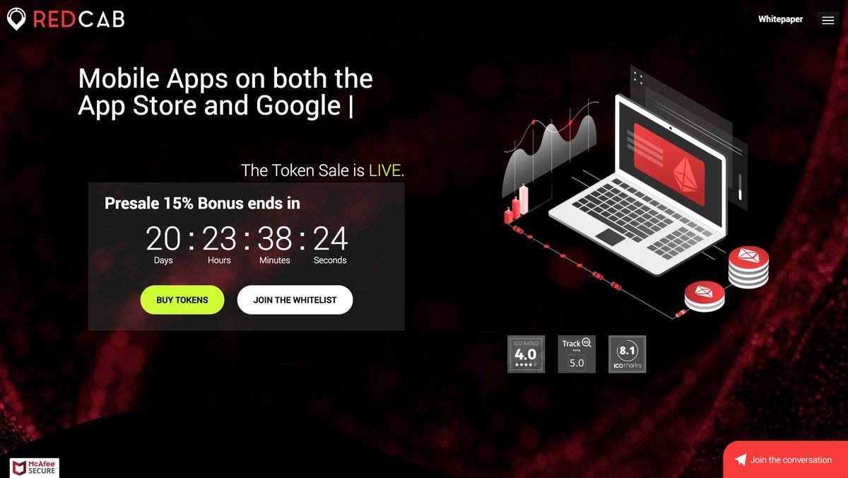 RedCab_LLC's tweet image. #Presale started with 15% #BONUS ending soon 📈. We're officially live 💰
redcab.io

#RedCab #RedCab_llc #ICO #blockchain