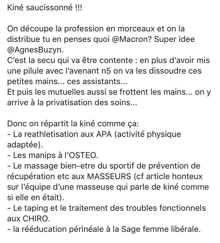 xavdO's tweet photo. Kiné saucissonné !!  @agnesbuzyn @MinSoliSante....
Le ras le bol des kinésithérapeutes https://t.co/HZNWJry2si