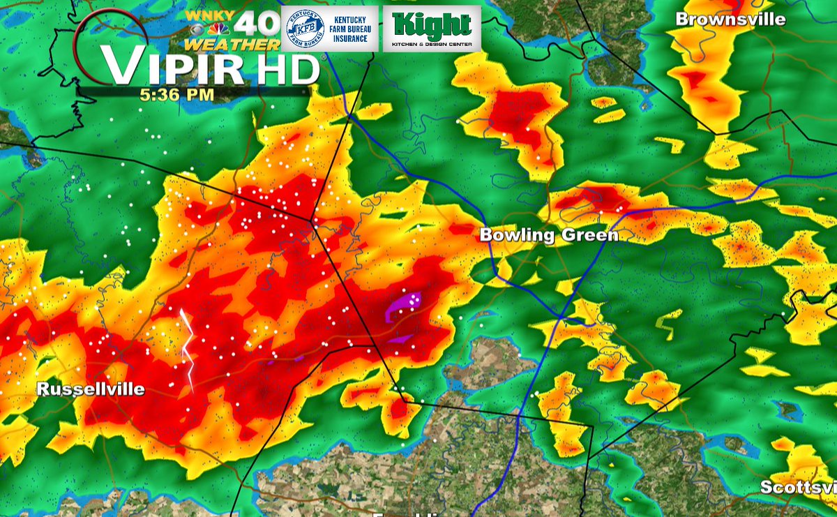 A TON of lightning and gusty 40-50 mph winds is moving into downtown BG as we speak. No warning, but hunker down and get inside if you're outdoors. Torrential rain is also a concern that could lead to flash flooding.