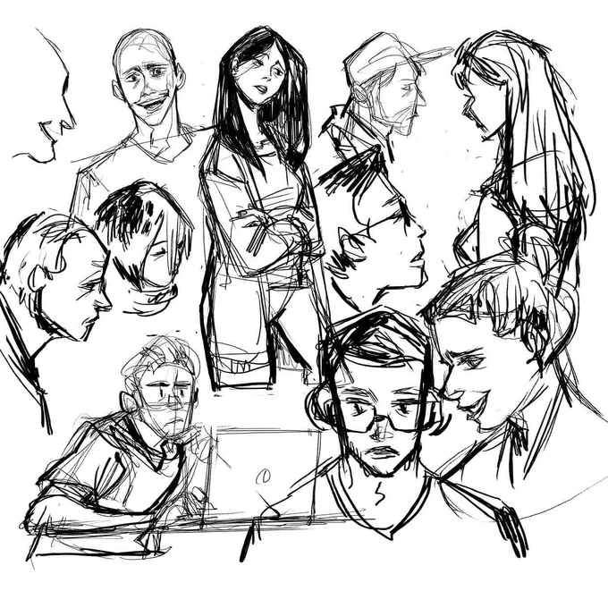 Some cafe sketches on my laptop this time... 
