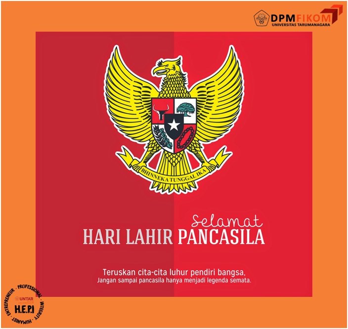 SELAMAT MEMPERINGATI HARI LAHIR PANCASILA 
1 JUNI 2018 !
Salam Pemuda Indonesia !