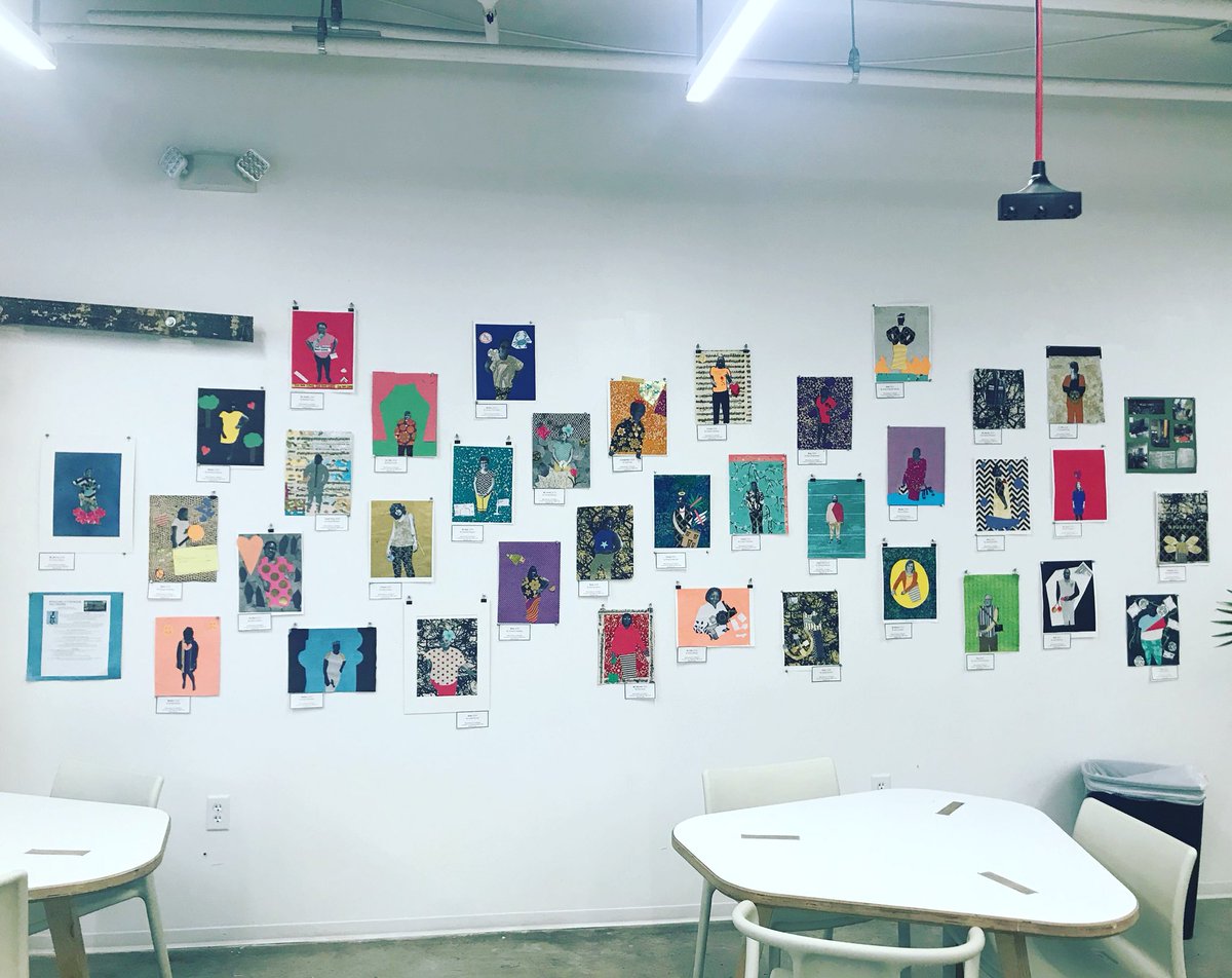 Thanks @impacthubbalt for putting our sophomores’ #AmySherald inspired work on display. Our <a href="/BaltCitySchools/">Baltimore City Public Schools</a> CNHS community sure looks great on your wall!