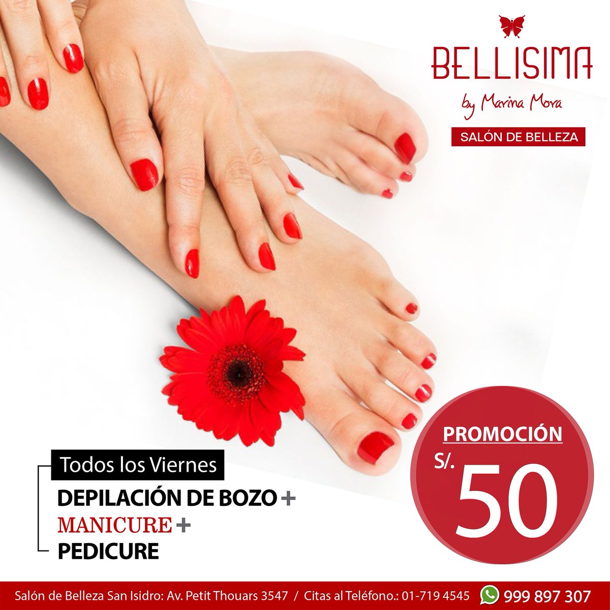 BellisimaOF's tweet photo. Bellisimas!!! Todos los viernes estamos de promoción, Depilación de Bozo + Manicure + Pedicure a solo S/ 50.00 😊♀️💅
Pueden visitarnos en nuestro salón de belleza de San Isidro: Av. Petit Thouars 3547, citas al 719-4545. Las esperamos. 😉
#bellisima #salondebelleza https://t.co/eiatVivOop