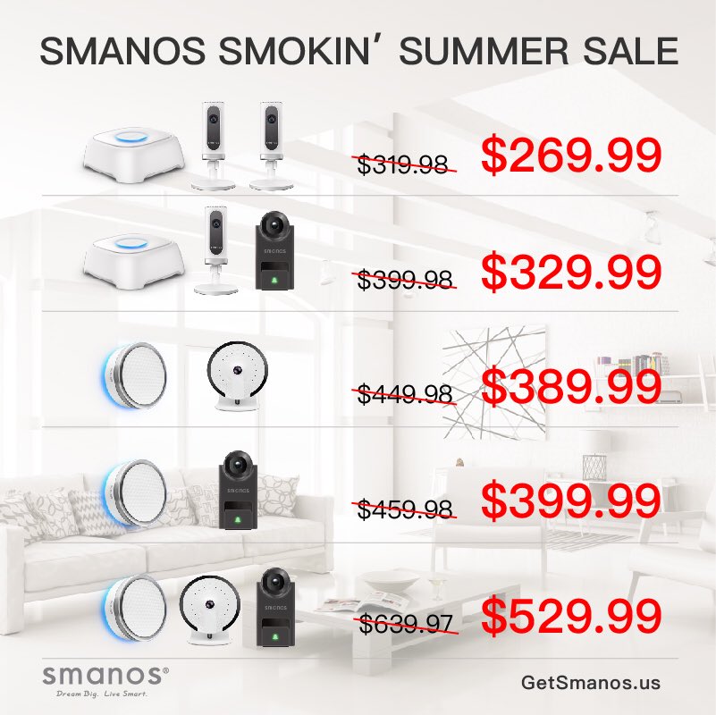 our #SummerSale continues on GetSmanos.us! smanos, your smart portal to home while you roam #SmartHome