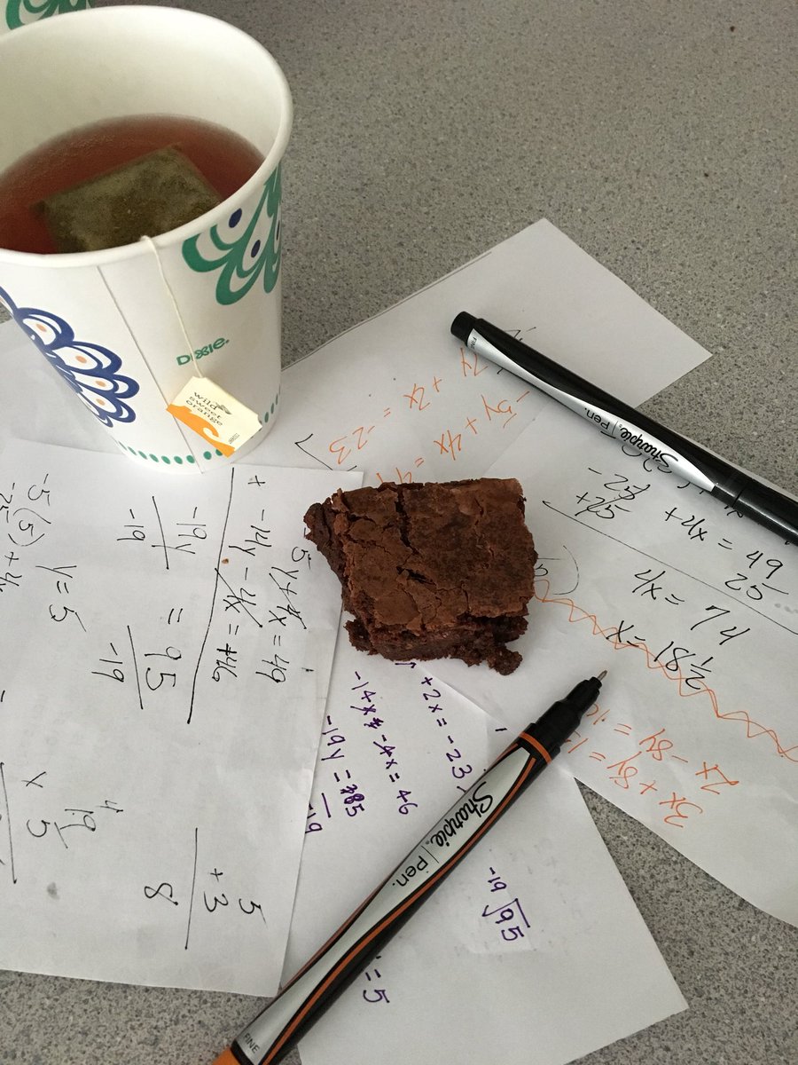 Henley Math Club will not be daunted by a flood day! We met today at the students’ insistance to celebrate our common love Math and brownies!