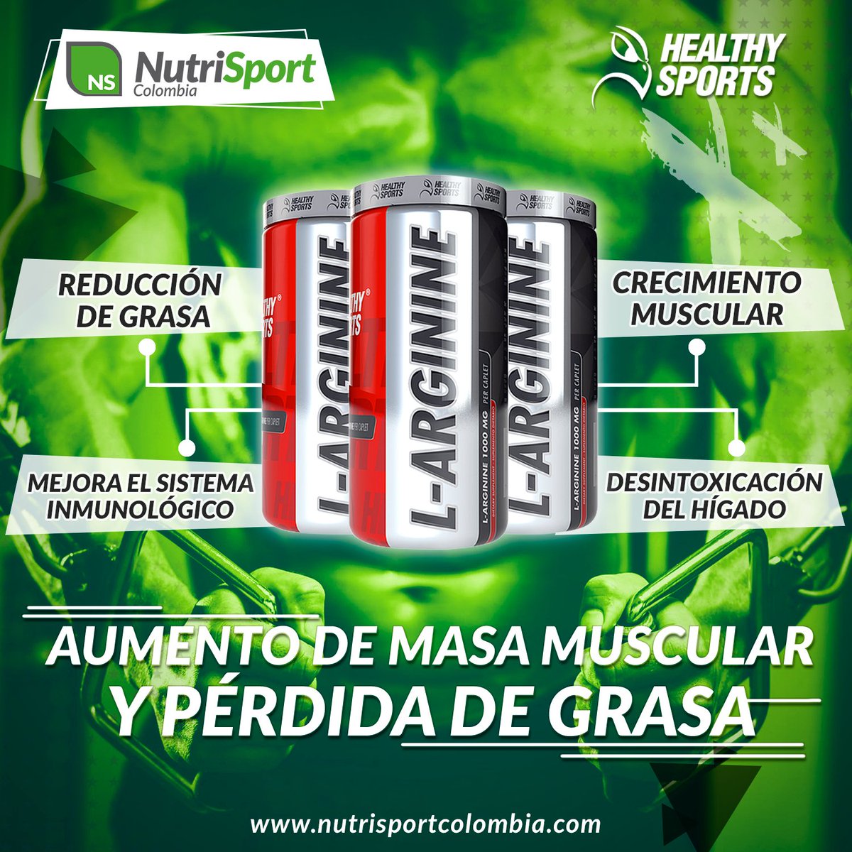 nutrisportco's tweet photo. La Arginina es uno de los aminoácidos más versátiles precursor de óxido nítrico

L-arginine
👉 1 servicio 1 tableta  / 60 servicios / 1000 mg de L-arginina
.
.
#nutrisportColombia #muscle #protein #workout #bodybuilding #mass #gainer #massgainer #gains #whey #protein https://t.co/sDlHSwz1cx