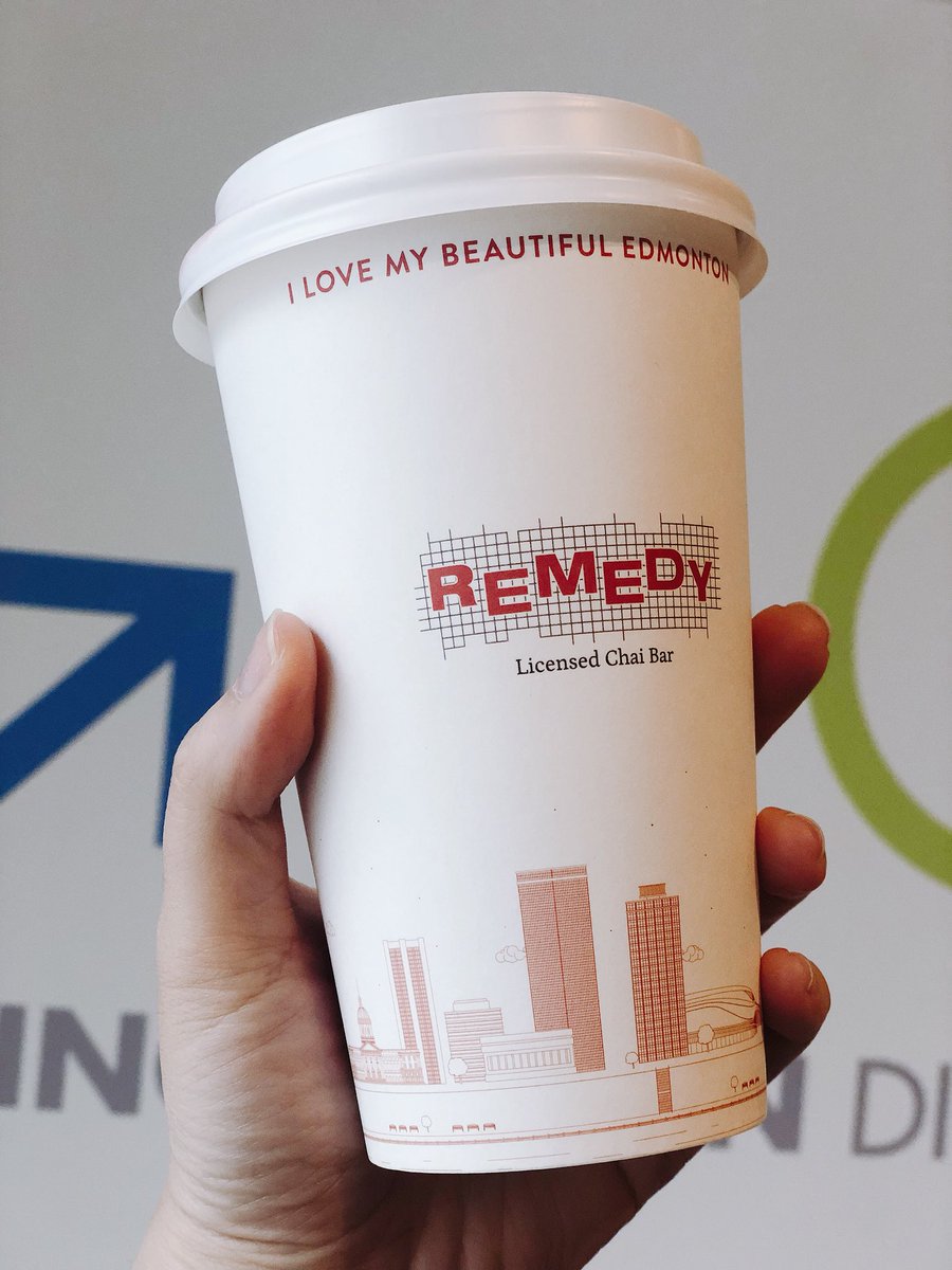 vickitzhou's tweet photo. Yes I love #yeg too! Adoring your new cup design @Remedycafe 😀#yeglocal #coffeetime https://t.co/TUPuJQHbR4