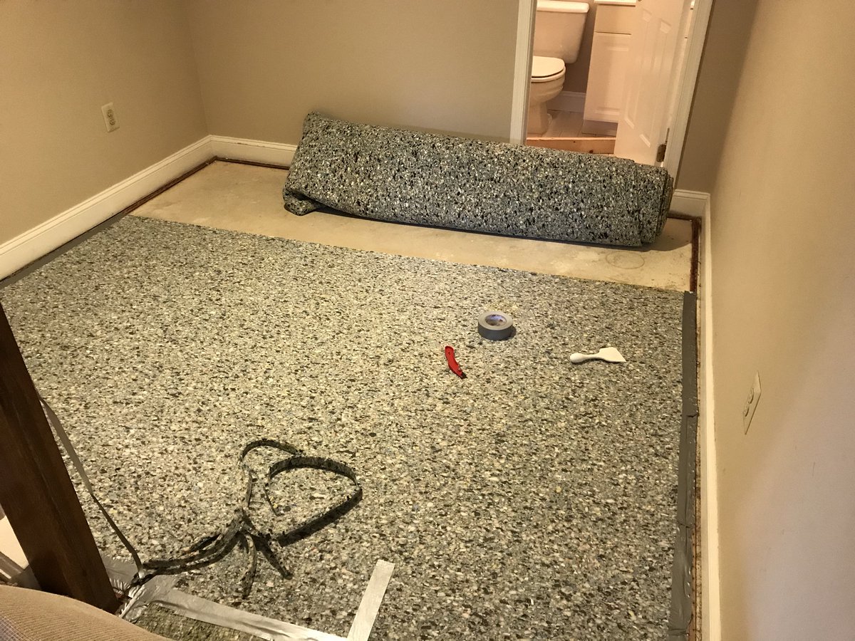 RonBurkeTV's tweet photo. Latest honey-long-overdue project. Padding and carpeting and carpet stretching. Iβm learning how to do a ton of stuff I used to only pay for. #diy #savemoney #learnfromyoutube https://t.co/bxVl3ym0Kv
