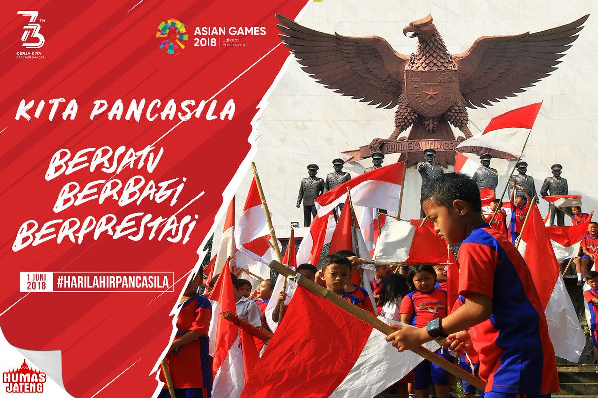 humasjateng's tweet photo. #Pancasila adalah akar pemersatu bangsa yang harus diterapkan dalam setiap sendi kehidupan.

' Kita Pancasila, Bersatu, Berbagi, Berprestasi '

Mari jadikan peringatan #HariLahirPancasila sebagai momentum refleksi diri agar makin cinta dan bangga pada Indonesia.

#KitaPancasila https://t.co/sPjG4dYF9A