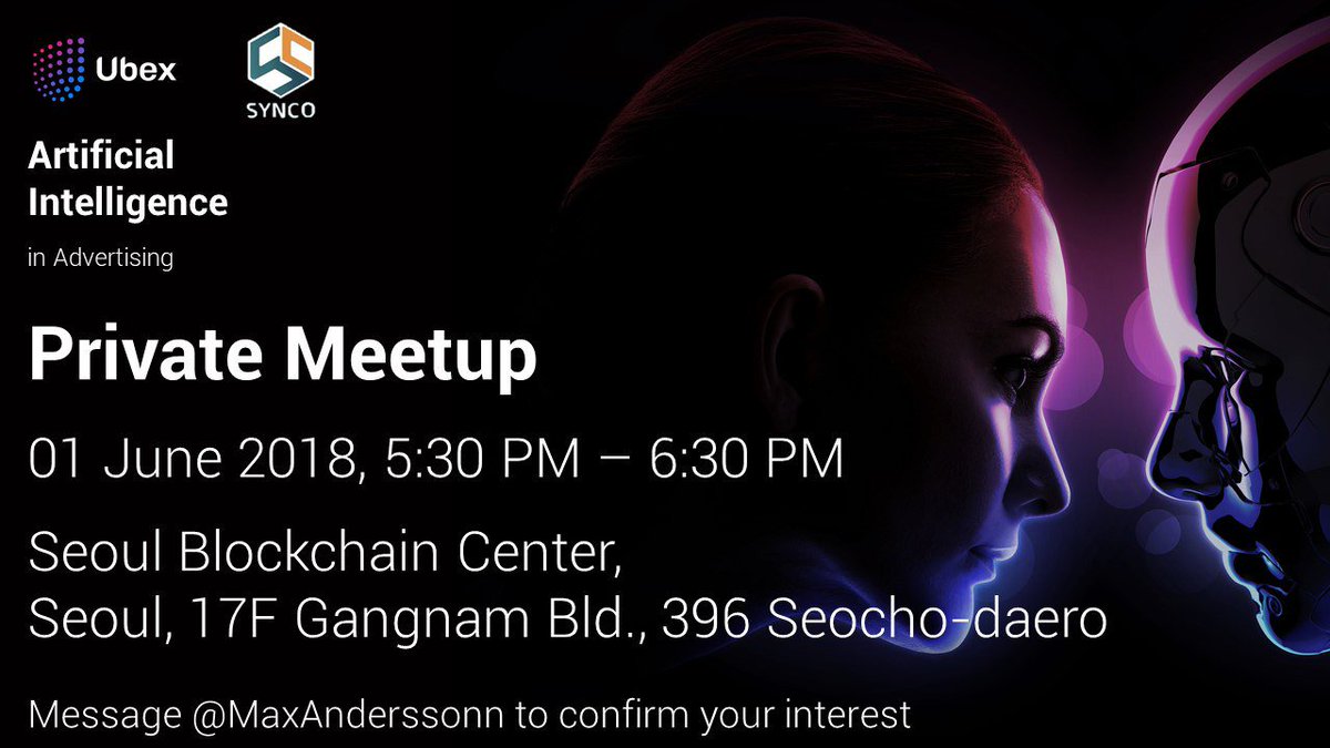 Ubex_AI's tweet photo. Tonight Ubex is having the private meetup in Seoul and calls on local community to join. 5:30 to 6:30 PM at Seoul Blockchain Center (17F Gangnam Bld., 396 Seocho-daero)

Please, notify @MaxAnderssonn (Telegram) if you're willing to join. https://t.co/12CTnSUZYg