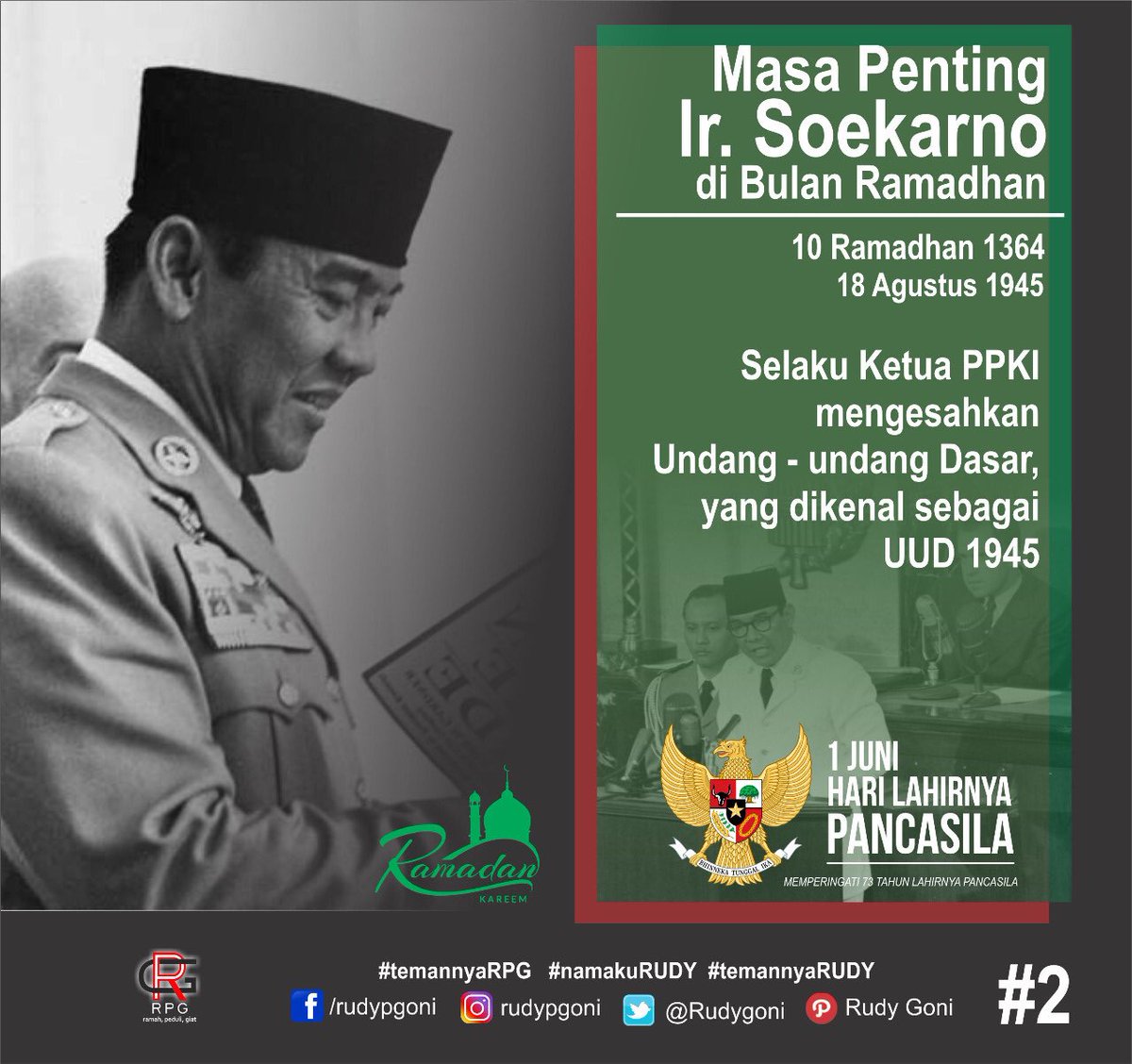 RudyGoni's tweet photo. #KitaPancasila
#PancasilaZamanNow
#JuniBulanBungKarno.                                                  

Salam
#temanRudyGoniPancasila https://t.co/sLxkVZe2T5