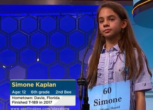 nic_f_roberts's tweet photo. In a world full of Kardashians.
Be a Simone Kaplan. #Speller60
She’s worn a #bee dress & #queenbee shoes during the National Spelling Bee @ScrippsBee @espn #SpellingBee https://t.co/PwEwe30Wit