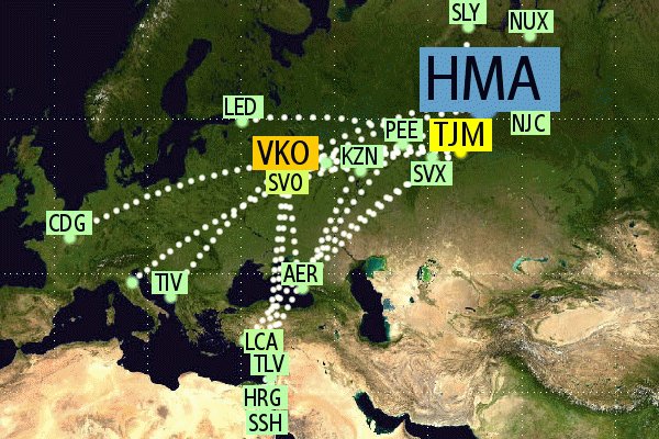 RandomDV's tweet photo. New destination on my #JetLovers flight map: HMA (Khanty-Mansiysk, Russia) https://t.co/FHNB1aGlsk https://t.co/8qe6S5fsx3
