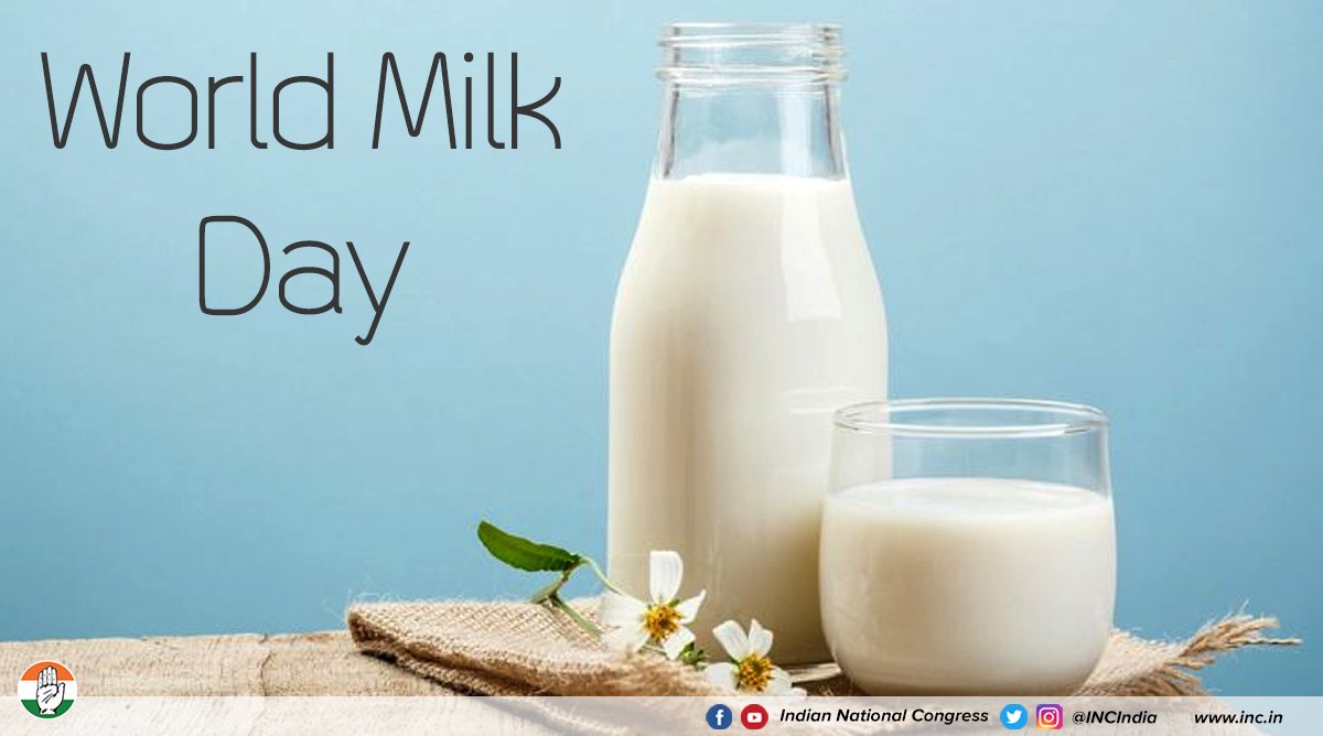 Retweeted Congress (@INCIndia):

On #WorldMilkDay we recall the huge strides India made under #OperationFlood, launched in 1970 by the Congress Govt, which transformed India from a milk deficient country to the world's largest milk producer.