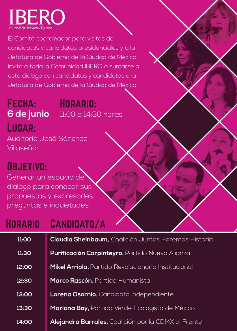 ASEUIA IBERO (@aseuiaibero) on Twitter photo Candidatos a Jefes de Gobierno estarán en <a href="/IBERO_mx/">IBERO CDMX</a> el próximo 6 de junio. No se lo pierdan! <a href="/PrensaIbero/">Prensa @IBERO_mx</a> Candidatos a Jefes de Gobierno estarán en <a href="/IBERO_mx/">IBERO CDMX</a> el próximo 6 de junio. No se lo pierdan! <a href="/PrensaIbero/">Prensa @IBERO_mx</a>