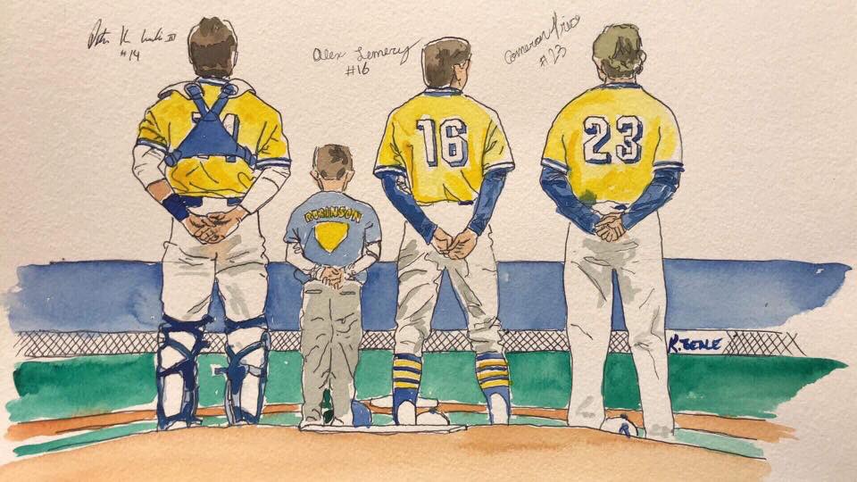 Shout out to Robinson baseball and softball for raising $6,821 for Children’s Hospital and <a href="/KylesKamp/">Kyle's Kamp</a> as part of our Diamond Dreams Game this season.  Check out this amazing artwork from Keith Beale for our patient ambassador family. <a href="/Robobaseball/">Robinson Baseball</a> <a href="/robinsonramsFP/">Robinson Softball</a> <a href="/NVBaseballMag/">NOVA Baseball Magazine</a>
