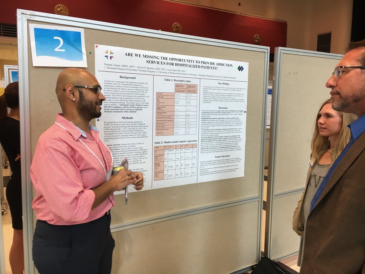 Drs. Deepak Alapati, Dan Janiczak, and Erica Lensink presenting their posters at the Minnesota Quality Forum #Psychiatry