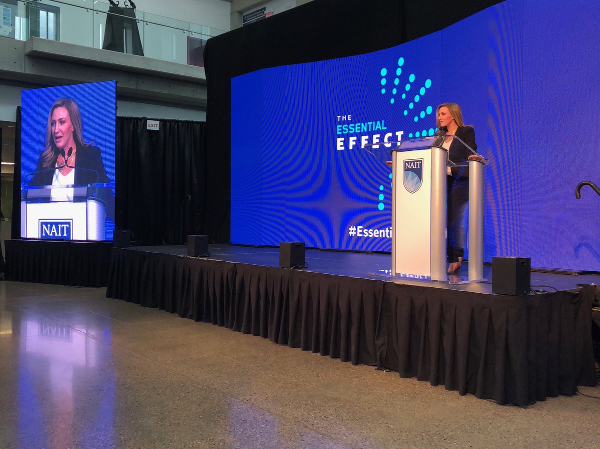 ChalmersErin's tweet photo. Congratulations @NAIT staff, students, alumni and the #yeg community who came together to help raise more than $120 million dollars. What an incredible accomplishment. So honoured to be a part of the celebration. #EssentialEffect https://t.co/Z7lZKJw66k