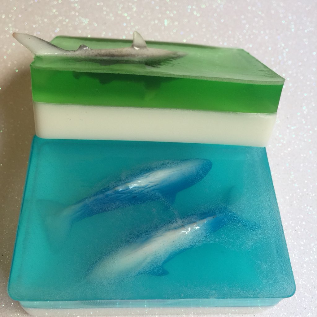 Sea themed soaps. 
#shark #whale #soap #handmadesoaps #nochemical #kidssoap #skinfriendly