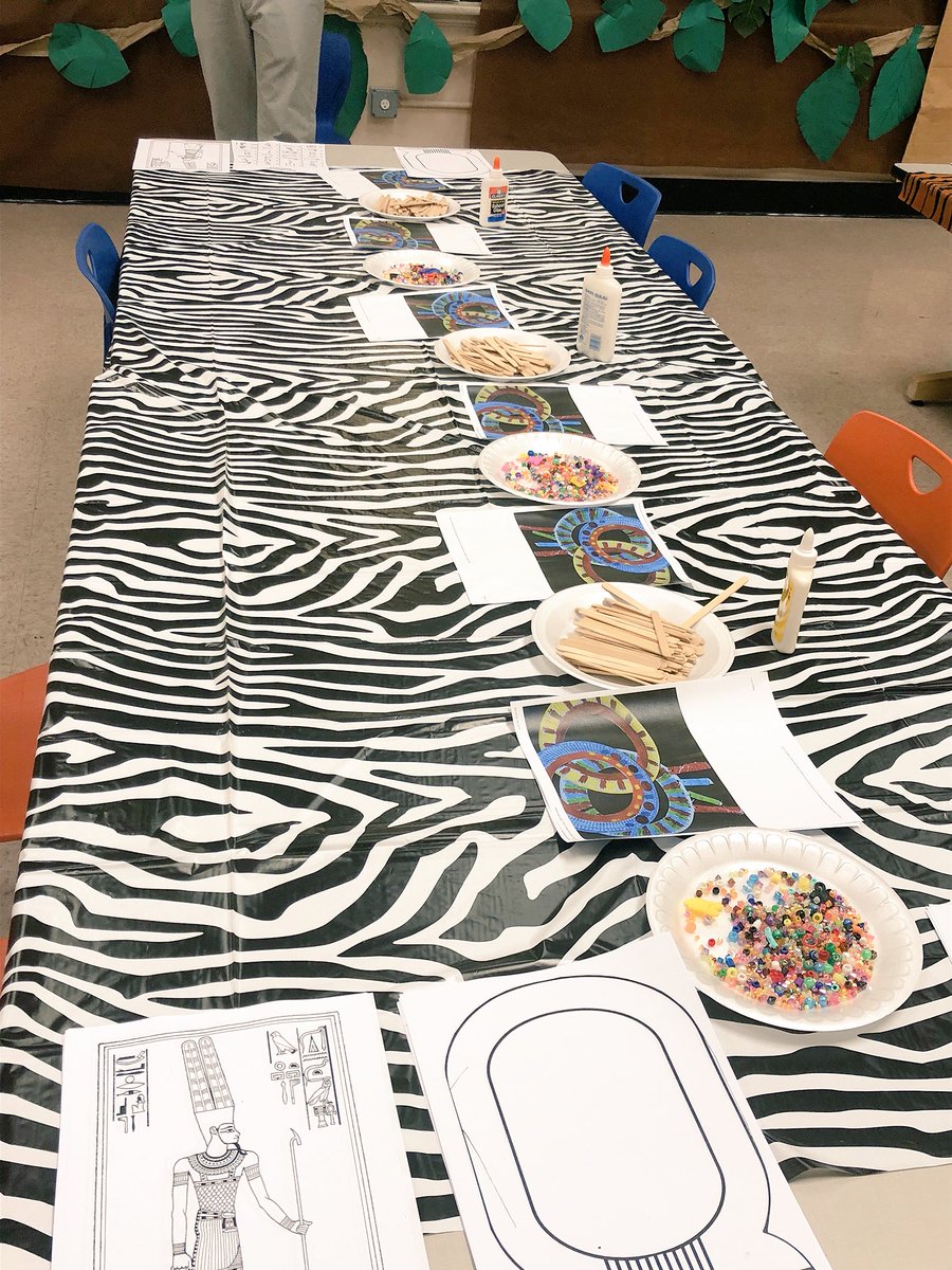 Sch8_IsGr8's tweet photo. Did you get to #WalkLikeAnEgyptian in Africa tonight? The #Sch8WorldTour stopped in Africa to decode #EgyptianHeiroglyphics and create #TribalNecklaces! The sights—the smiles—the learning! Gotta love a #FASTEvent! @LEASSN @LPSSupt @LindenSchoolsNJ https://t.co/INXXtO3ROo