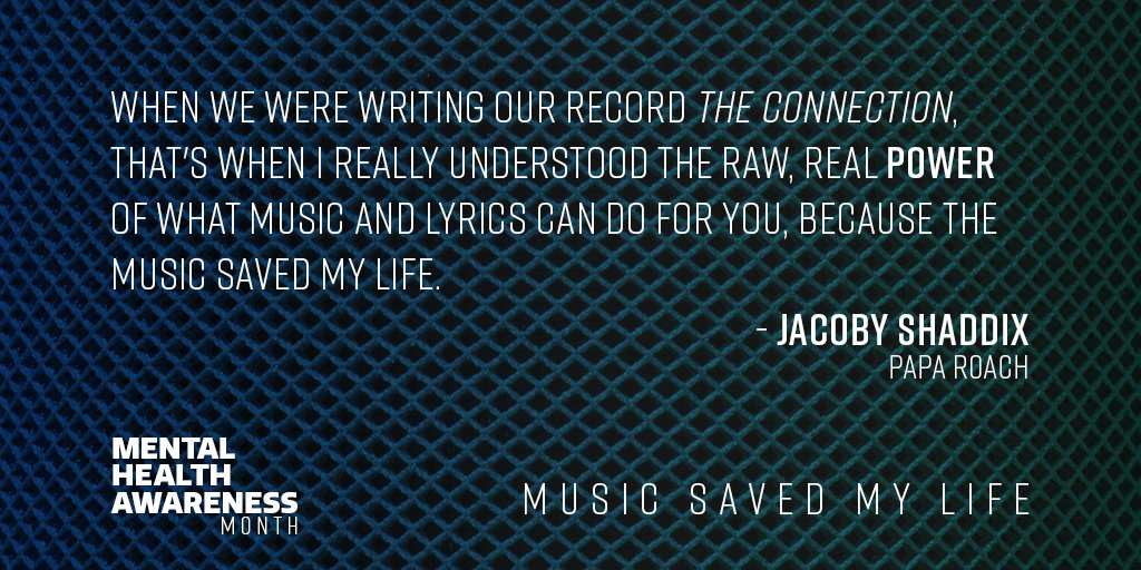 RecordingAcad's tweet photo. .@JacobyShaddix of @PapaRoach knows firsthand that the real power of music and lyrics can save a life. 🎶

Along with our charity, @MusiCares, learn how the power of music can help: https://t.co/cJI4eiGo4t  #MentalHealthAwarenessMonth! https://t.co/7SBJ5aYvTh