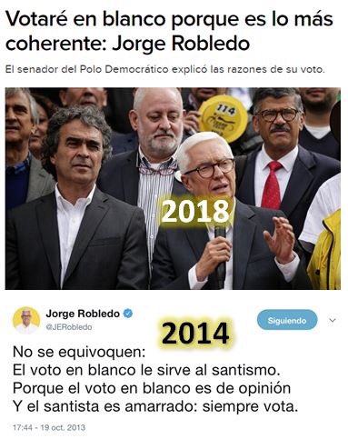 Como se puede perder el respeto, por las únicos políticos en los cuales se podía confiar. Eran ustedes juntos lo que iban a cambiar la historia del país, hoy nos dejan abandonan <a href="/JERobledo/">Jorge Enrique Robledo Senado #10 Ahora Colombia</a> #NosTocóLiderarANosotros
