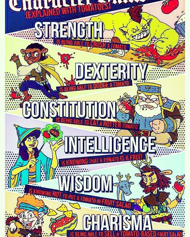 RogueRobotGames's tweet image. For the record we make a great fruit salad, #charisma. Fyi #wisdom is never a good dump stat.

What stats do you focus on when making your character&apos;s or designing challenges for your players? Leave a #hiddengem below! instagram.com/p/Bjdxy6nhB68/