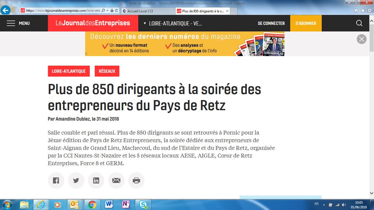 CCINantes's tweet photo. [#Territoires] 850 acteurs économiques réunis et mis en réseau hier à Pornic lors de #PRE2018 par la @CCINantes et les clubs d'entreprises du Pays de Retz. Via @JEntreprises @adubiez 
https://t.co/qSNbcfdUL7 https://t.co/Gg1aX79Xh2