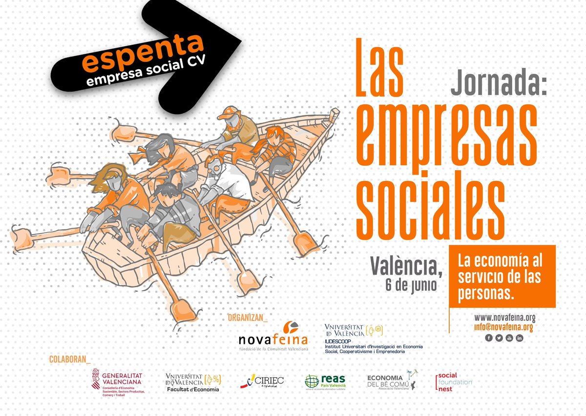 novafeina's tweet photo. Recorda 6/6 #València Jornada #EmpresesSocials presentem la Guia per a la #EmprenedoriaSocial i coneixerem la realitat de les altres economies valencianes: social, solidària, col·laborativa i pel bé comú.
Últimes places: https://t.co/Jr8O5i4vhL 
#ESS #EBC #socent #ecocol https://t.co/ah4oKsXftu