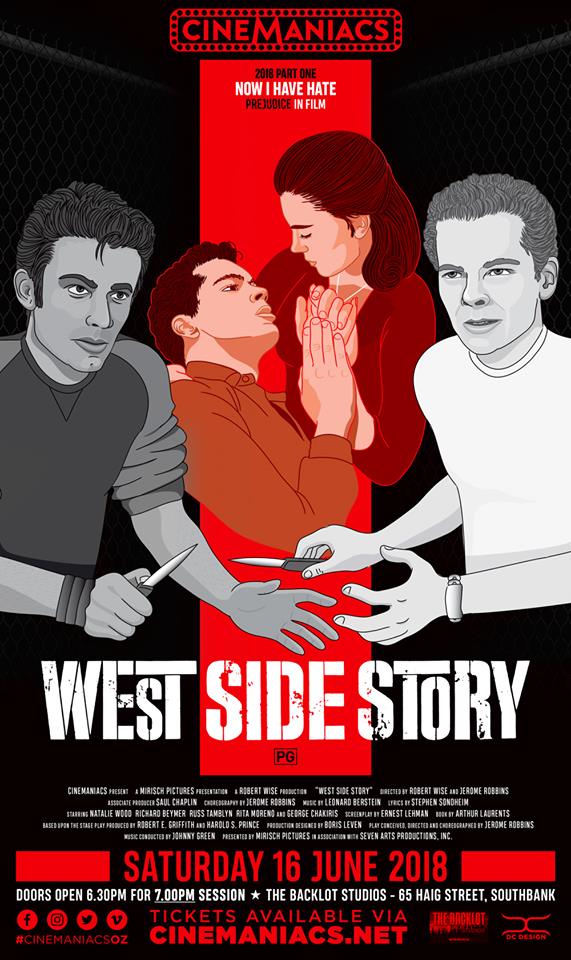 CinemaniacsOz's tweet photo. WEST SIDE STORY is now SOLD OUT. This is the last movie in our Prejudice in Film program. See you all Saturday, 16 June! #melbourne #australia #cinema #backlotstudios @RussTamblyn #nataliewood #richardbeymer #ritamoreno #sharks #jets https://t.co/rAWAC9DiQY