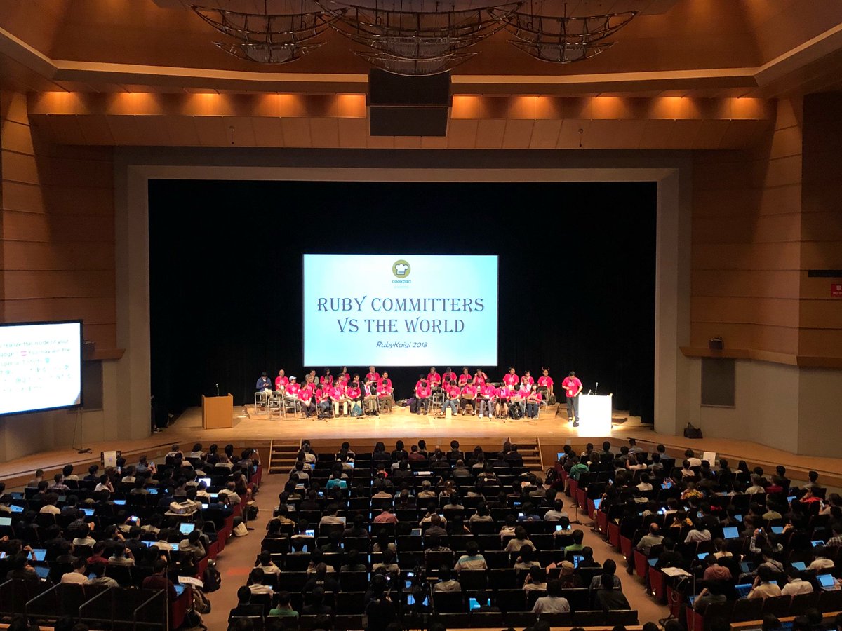 koic's tweet image. “Ruby committers vs the World” #rubykaigi #rubykaigiA
